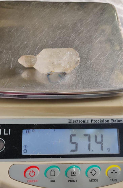 Herkimer Diamond Quartz Crystal Stone 57 Gram With Big Water Bubble Inside Moving and Rainbow Also