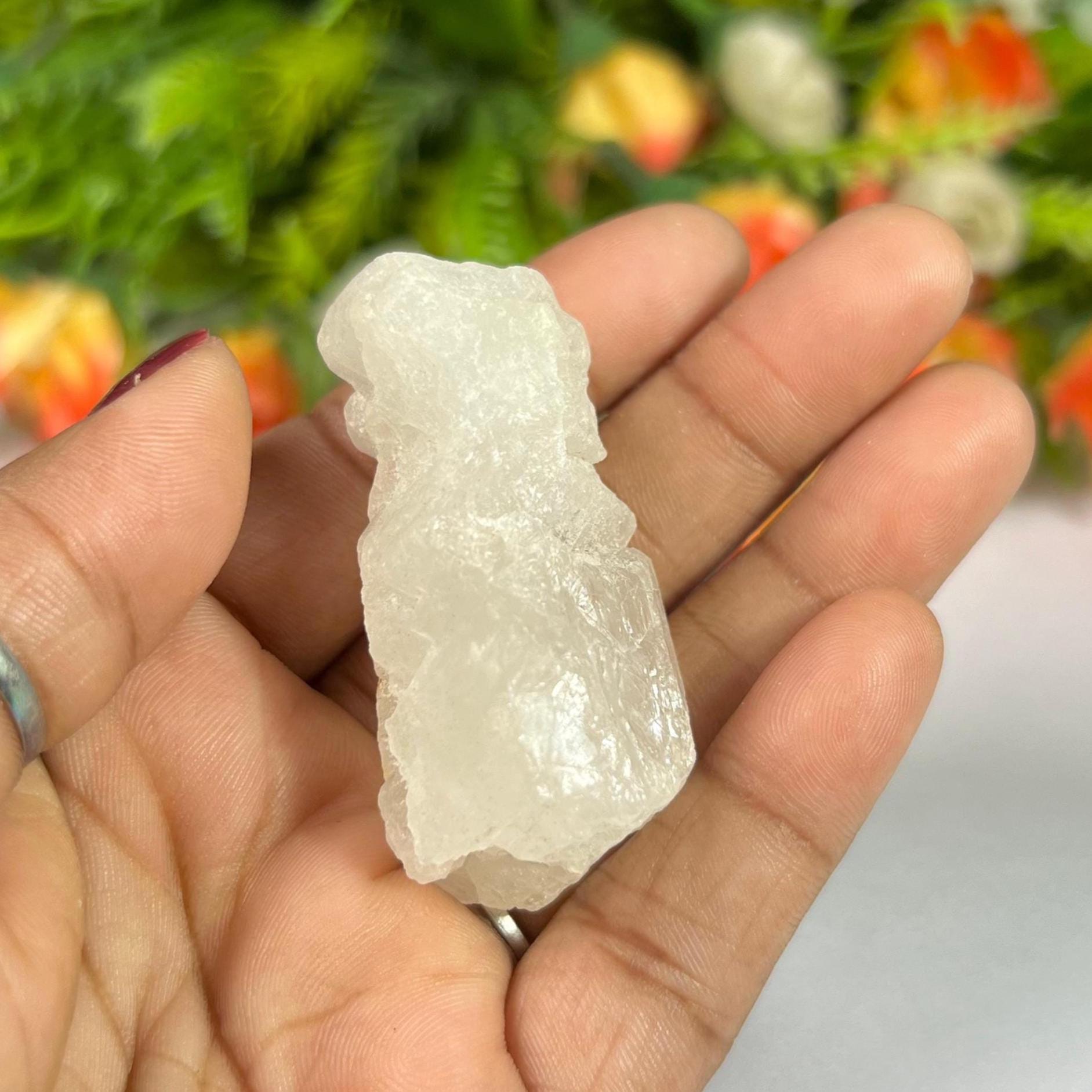 Premium Nirvana Quartz Crystal -Trigonic Quartz - Ice Quartz - Himalayan Quartz-Natural Rough Stone 38 Gram