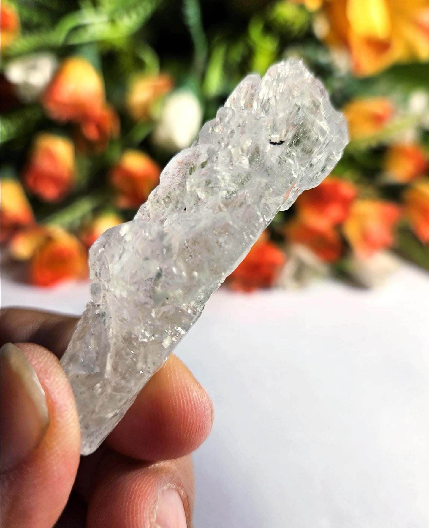 Premium Nirvana Quartz Crystal -Trigonic Quartz - Ice Quartz - Himalayan Quartz-Natural Rough Stone 21 Gram