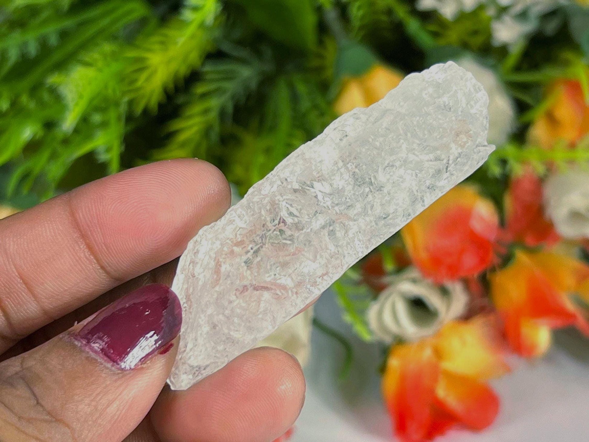 Premium Nirvana Quartz Crystal -Trigonic Quartz - Ice Quartz - Himalayan Quartz-Natural Rough Stone 27 Gram