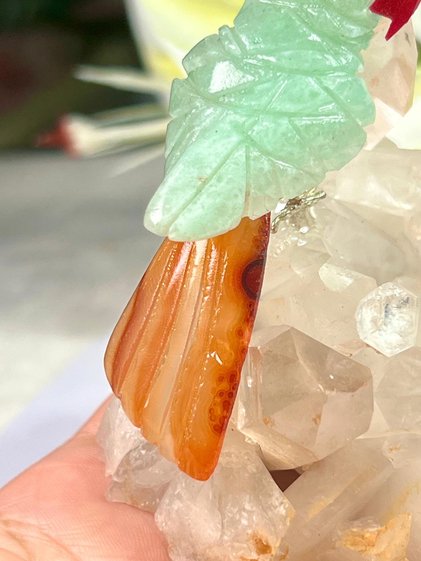Beautiful Green Aventurine Parrot Bird On Samadhi Quartz - Healing Crystal - Home Decoration - Reiki Healing - Gift for All