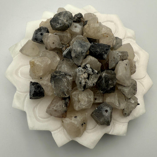 Raw Yin Yang Crystal Beads – Black and White Gemstone Nuggets