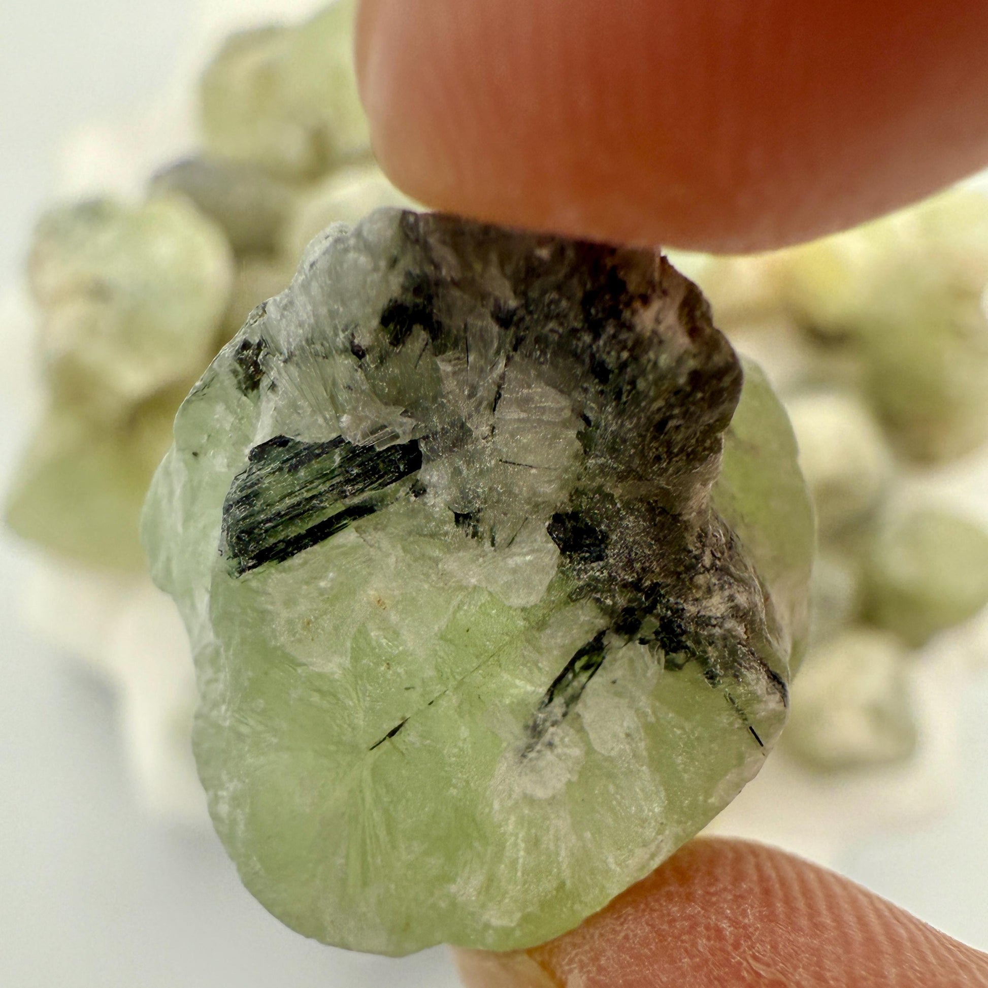 Raw Prehnite Beads: Natural Green Gemstone Nuggets for Jewelry Making
