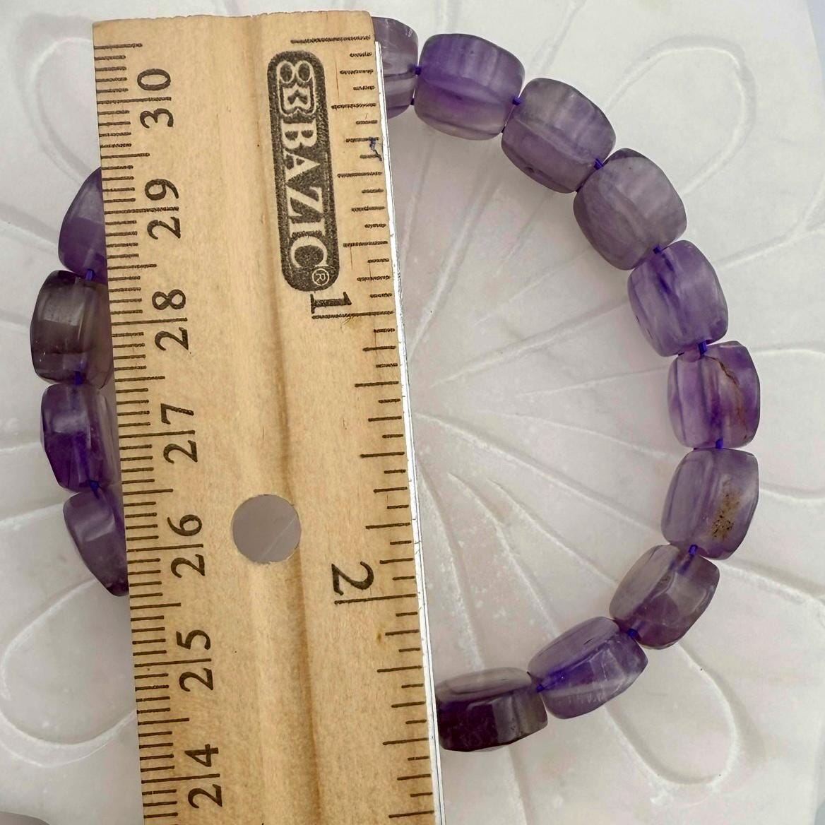 Amethyst Bracelet 15MM Oval Beads – Natural Crystal for Calm, Protection & Spiritual Growth