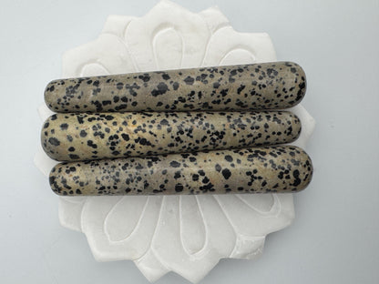Dalmatian Jasper Crystal Massage Wand – Grounding, Protection & Joyful Energy
