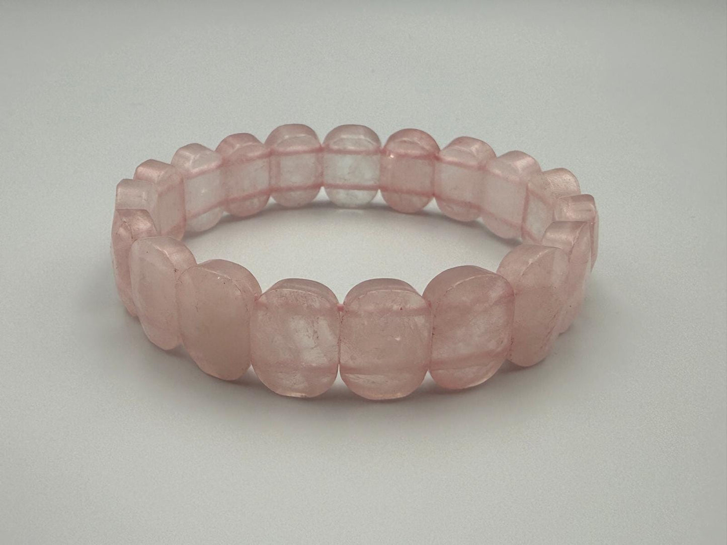 Faceted Rose Quartz Stretch Bracelet: Love Stone, 6.5 Inch