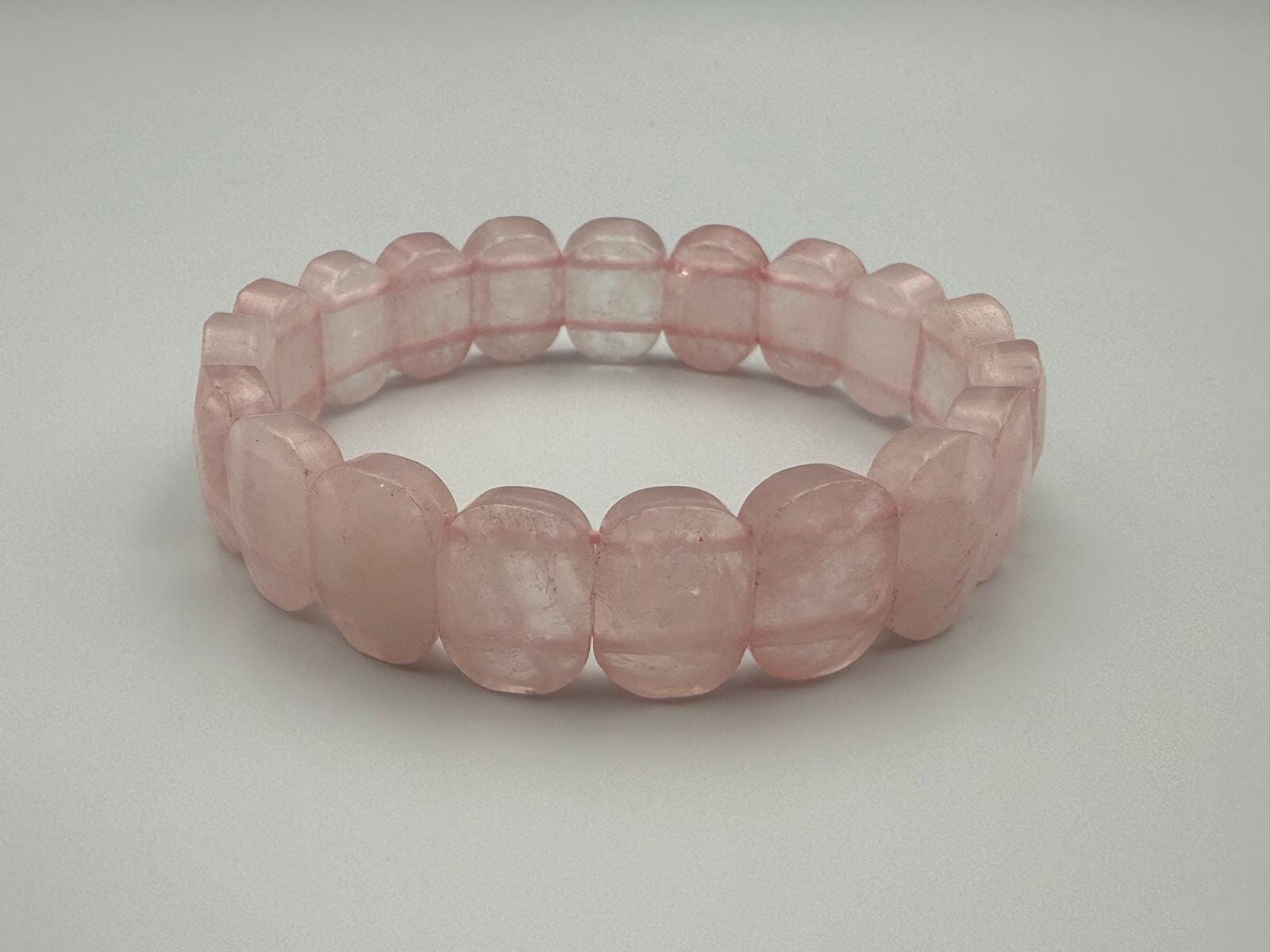 Faceted Rose Quartz Stretch Bracelet: Love Stone, 6.5 Inch