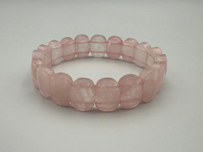 Faceted Rose Quartz Stretch Bracelet: Love Stone, 6.5 Inch