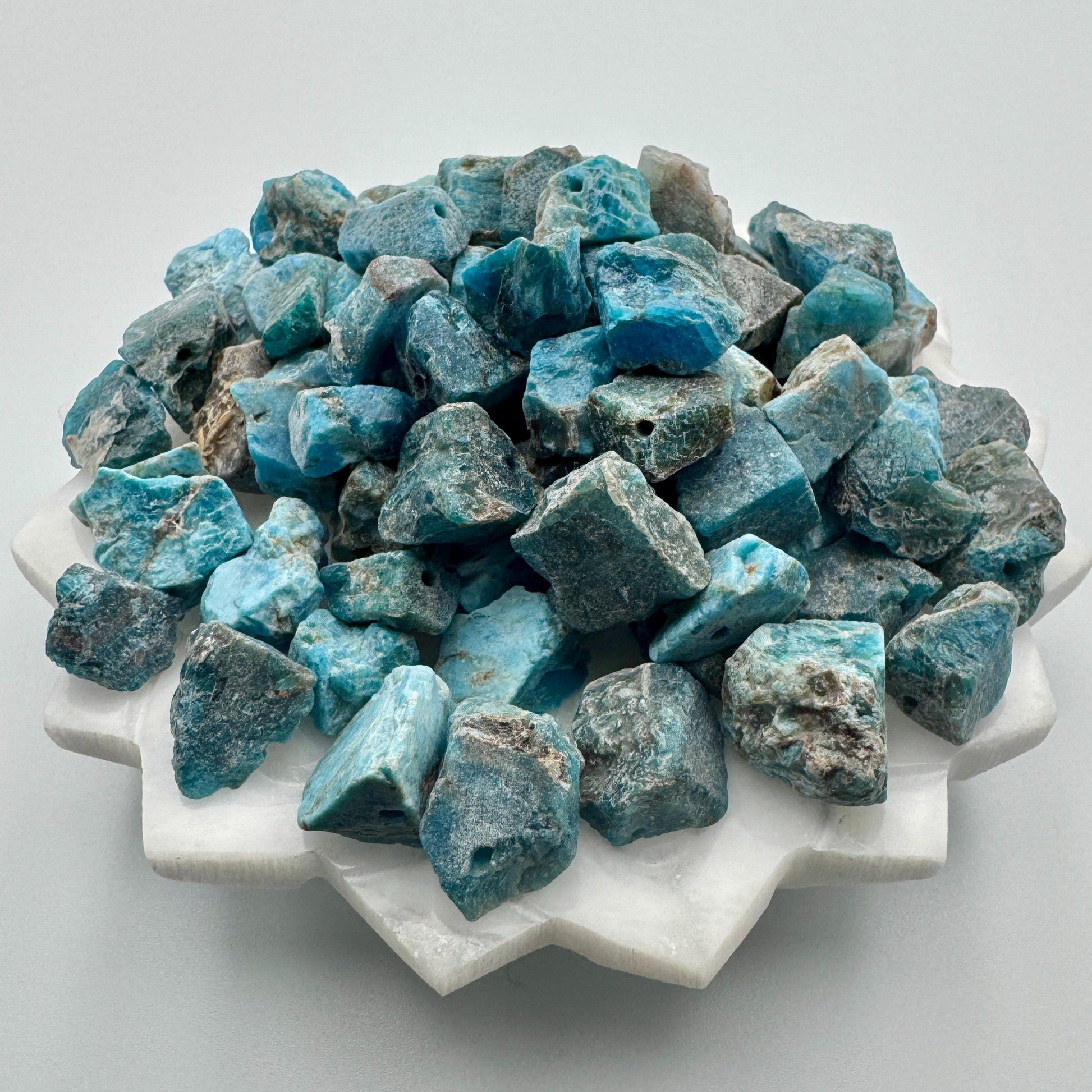 Raw Blue Apatite Stone Beads: Natural Gemstone Nuggets for Jewelry