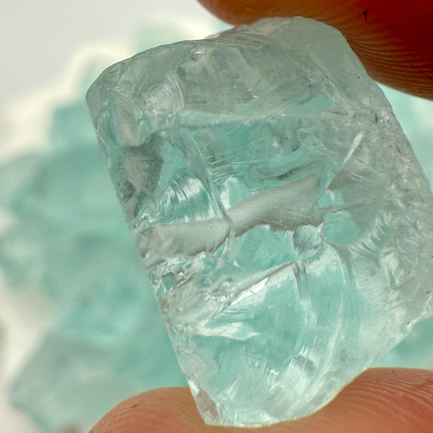 Aquamarine Glass Beads: Raw Tumbled Nuggets for Jewelry Making