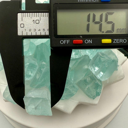 Aquamarine Glass Beads: Raw Tumbled Nuggets for Jewelry Making
