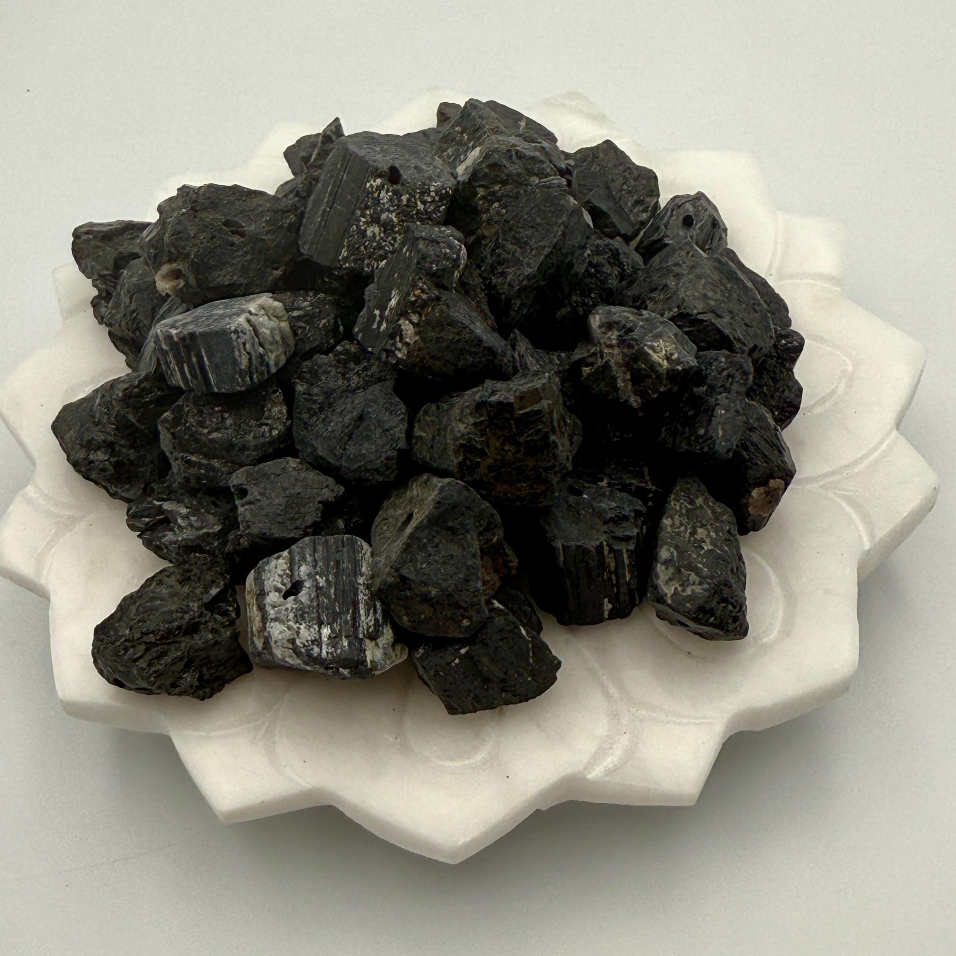 Raw Black Tourmaline Beads: Natural Crystal Nuggets for Jewelry Making