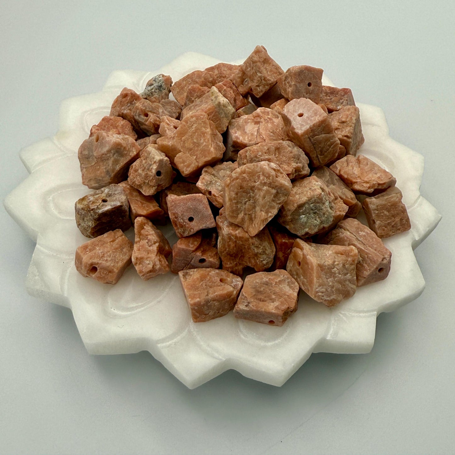 Raw Sunstone Beads: Peach Orange Crystal Nuggets for Jewelry Making