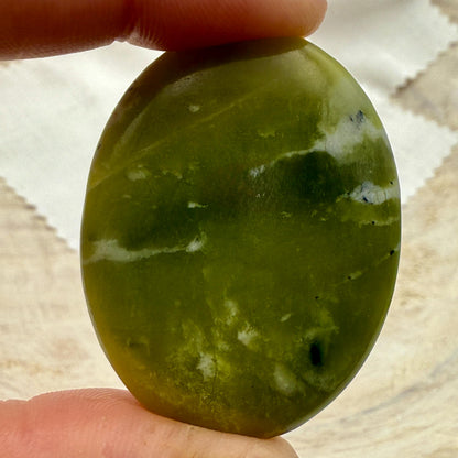Chinese Jade Worry Stone – Metaphysical Palm Stone for Harmony