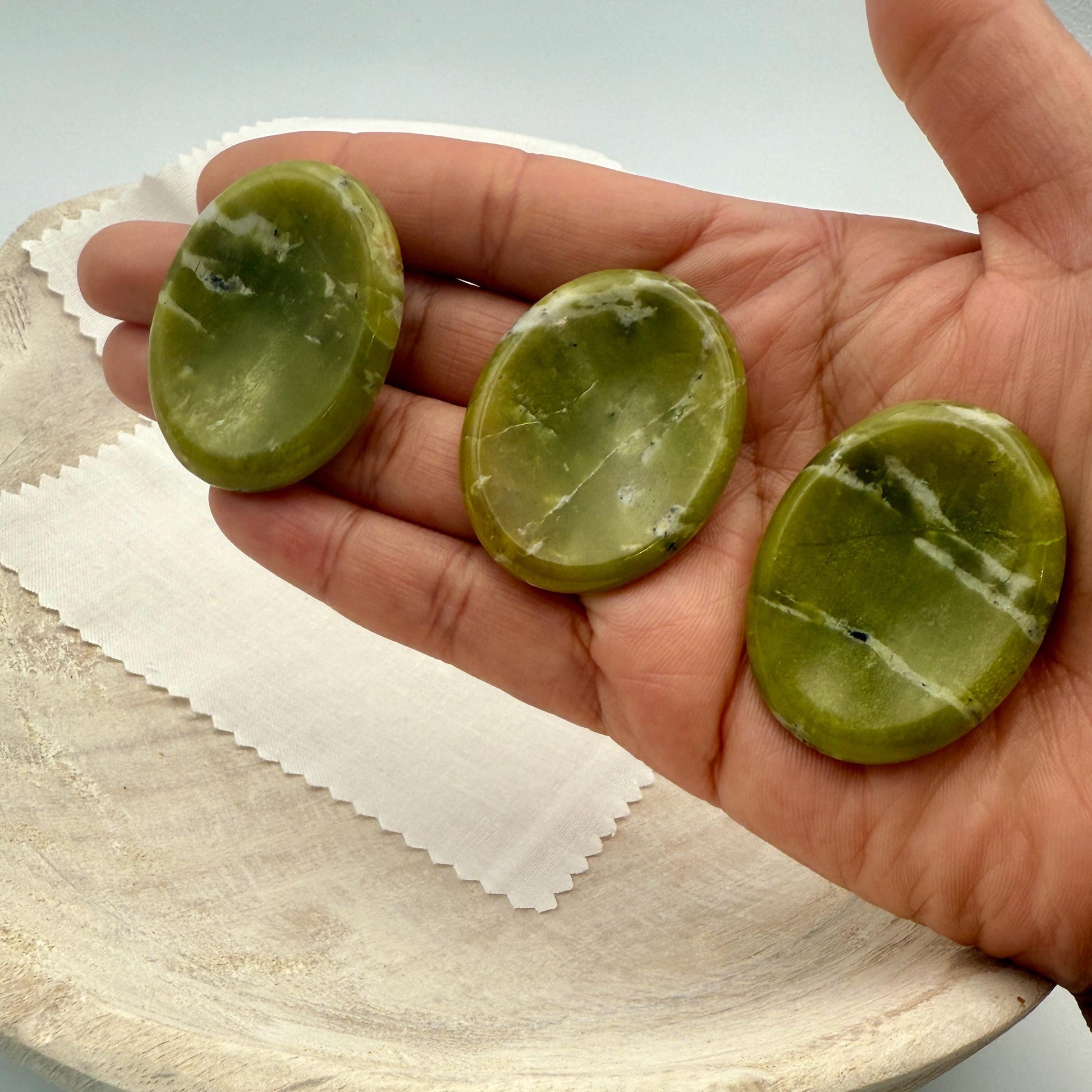 Chinese Jade Worry Stone – Metaphysical Palm Stone for Harmony