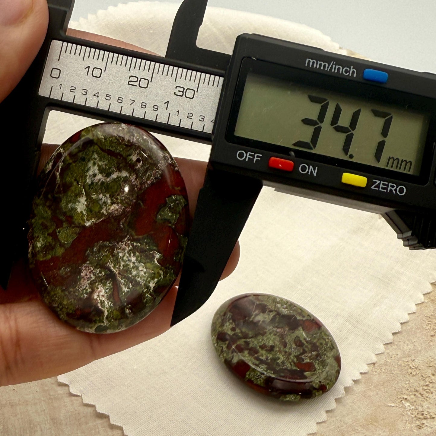Dragon Blood Stone Worry Stone – Natural Palm Stone, Polished Pocket Crystal