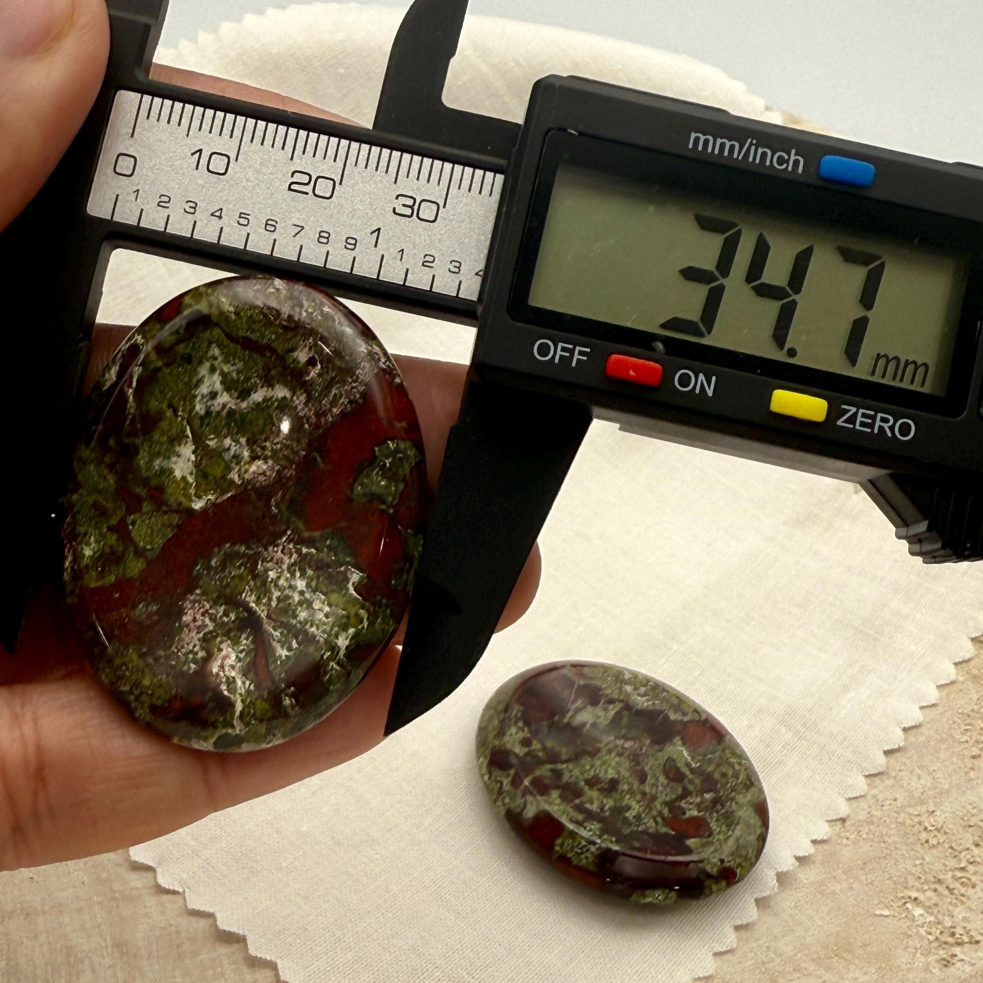Dragon Blood Stone Worry Stone – Natural Palm Stone, Polished Pocket Crystal