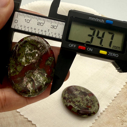 Dragon Blood Stone Worry Stone – Natural Palm Stone, Polished Pocket Crystal