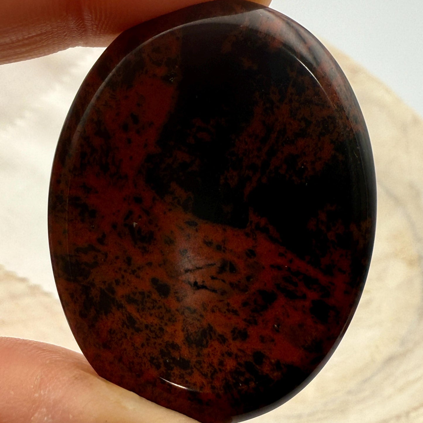 Mahogany Obsidian Worry Stone – Natural Polished Palm Stone