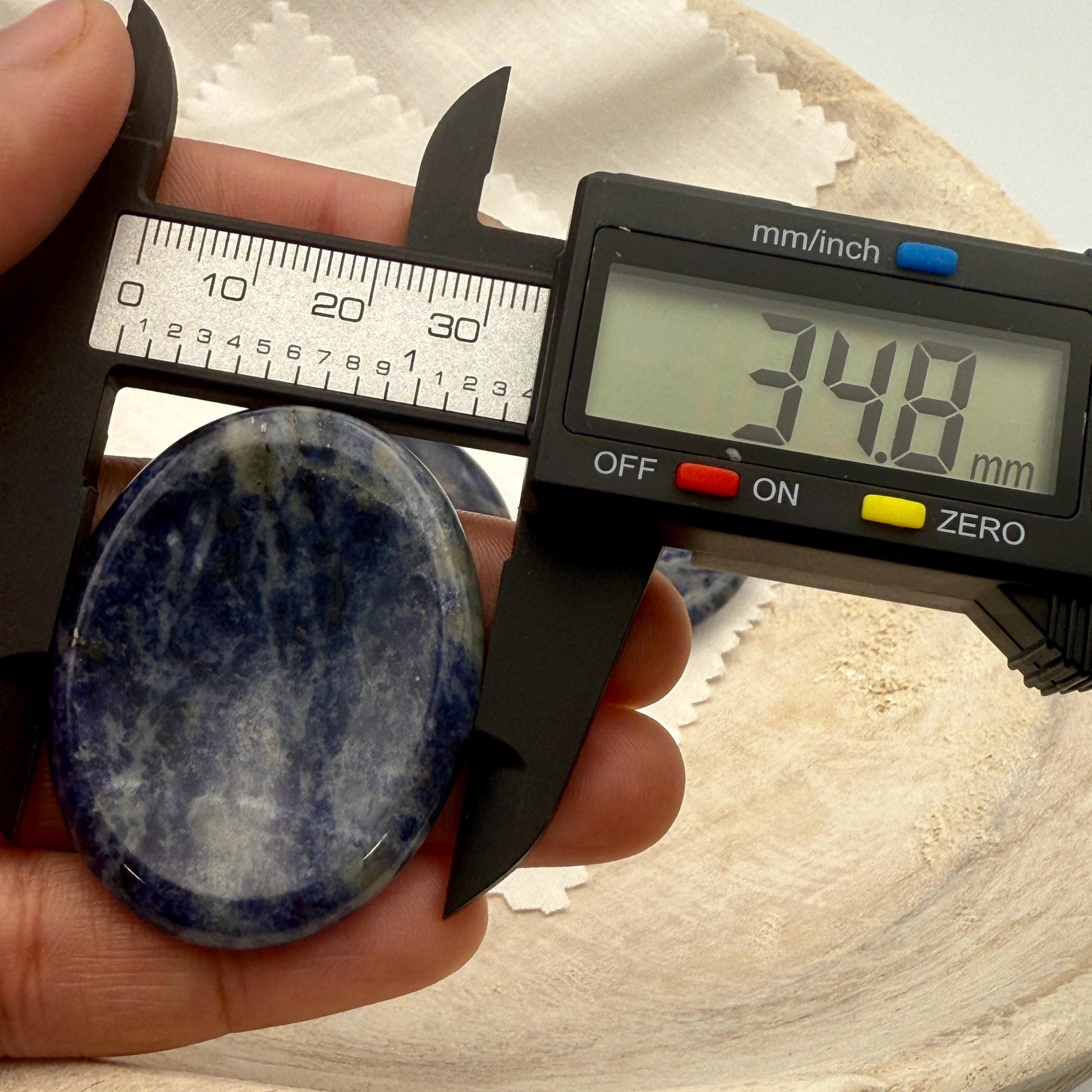 Sodalite Worry Stone – Oval Palm Crystal, Metaphysical Energy
