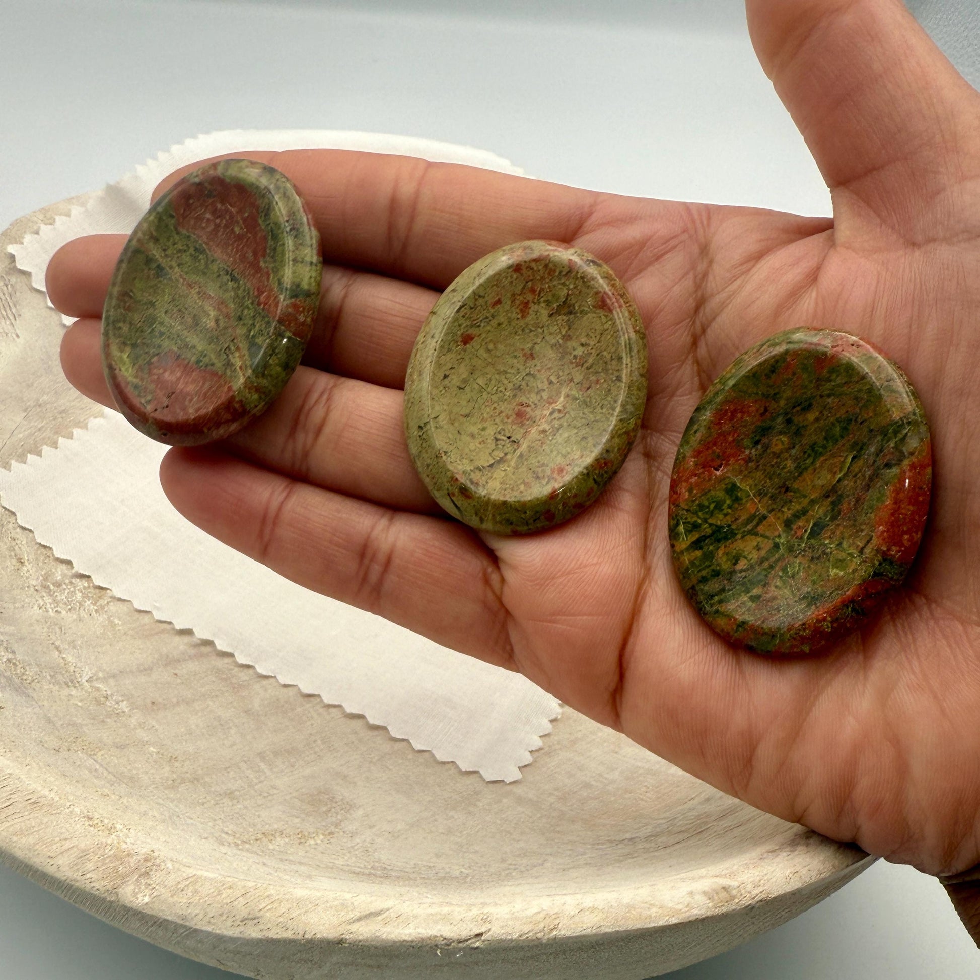Unakite Worry Stone – Oval Palm Crystal for Healing