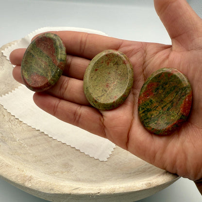 Unakite Worry Stone – Oval Palm Crystal for Healing