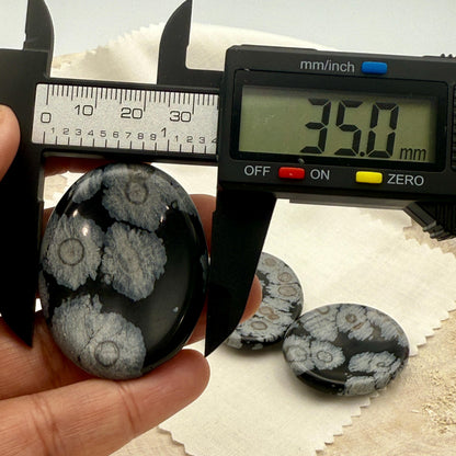 Snowflake Obsidian Worry Stone – Polished Palm Crystal, Metaphysical Gift