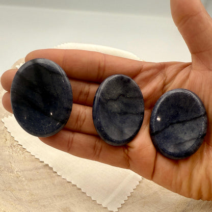 Blue Aventurine Worry Stone – Oval Palm Crystal for Calm & Confidence