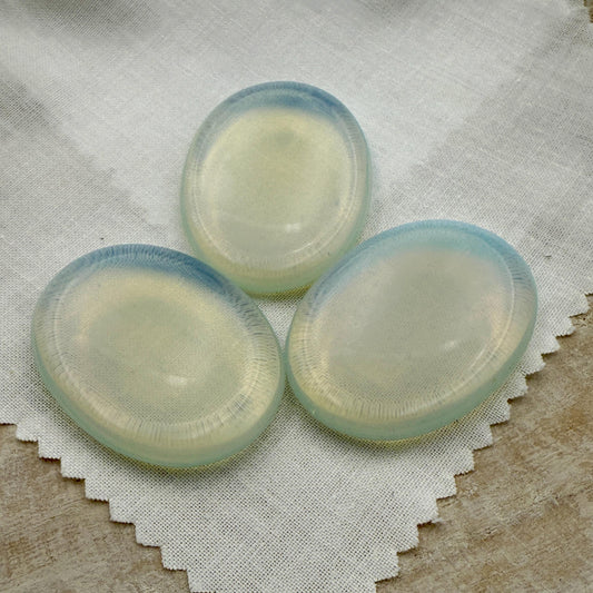 Opalite Worry Stone – Smooth Palm Stone, Metaphysical Crystal