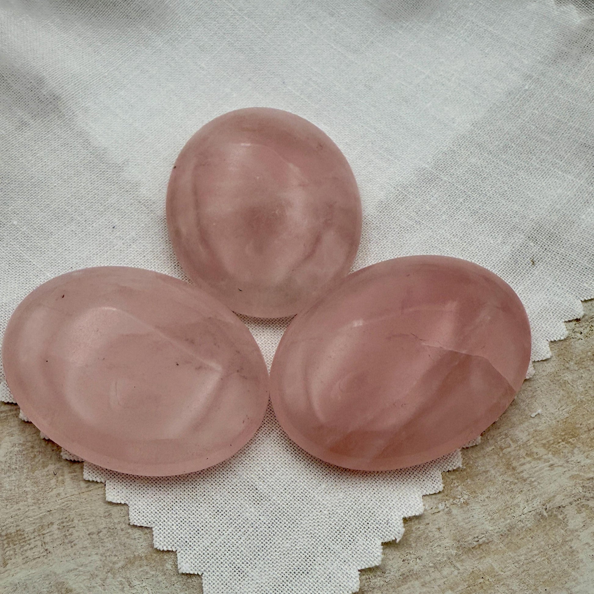 Rose Quartz Worry Stone – Heart Chakra Healing Palm Stone