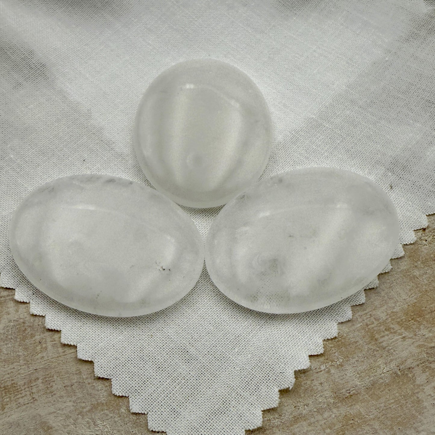 Himalayan Crystal Quartz Worry Stone – Palm Healing Stone