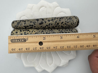 Dalmatian Jasper Crystal Massage Wand – Grounding, Protection & Joyful Energy