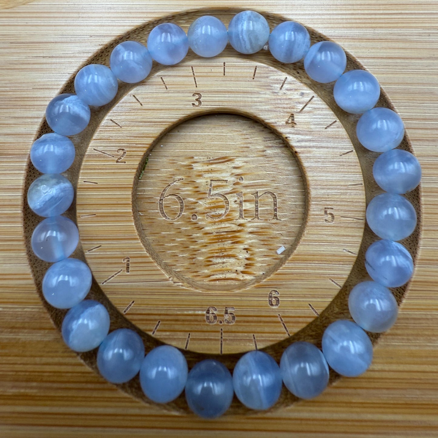 AAA Blue Lace Agate Bracelet - Stone of Calm Communication, 8mm Beads