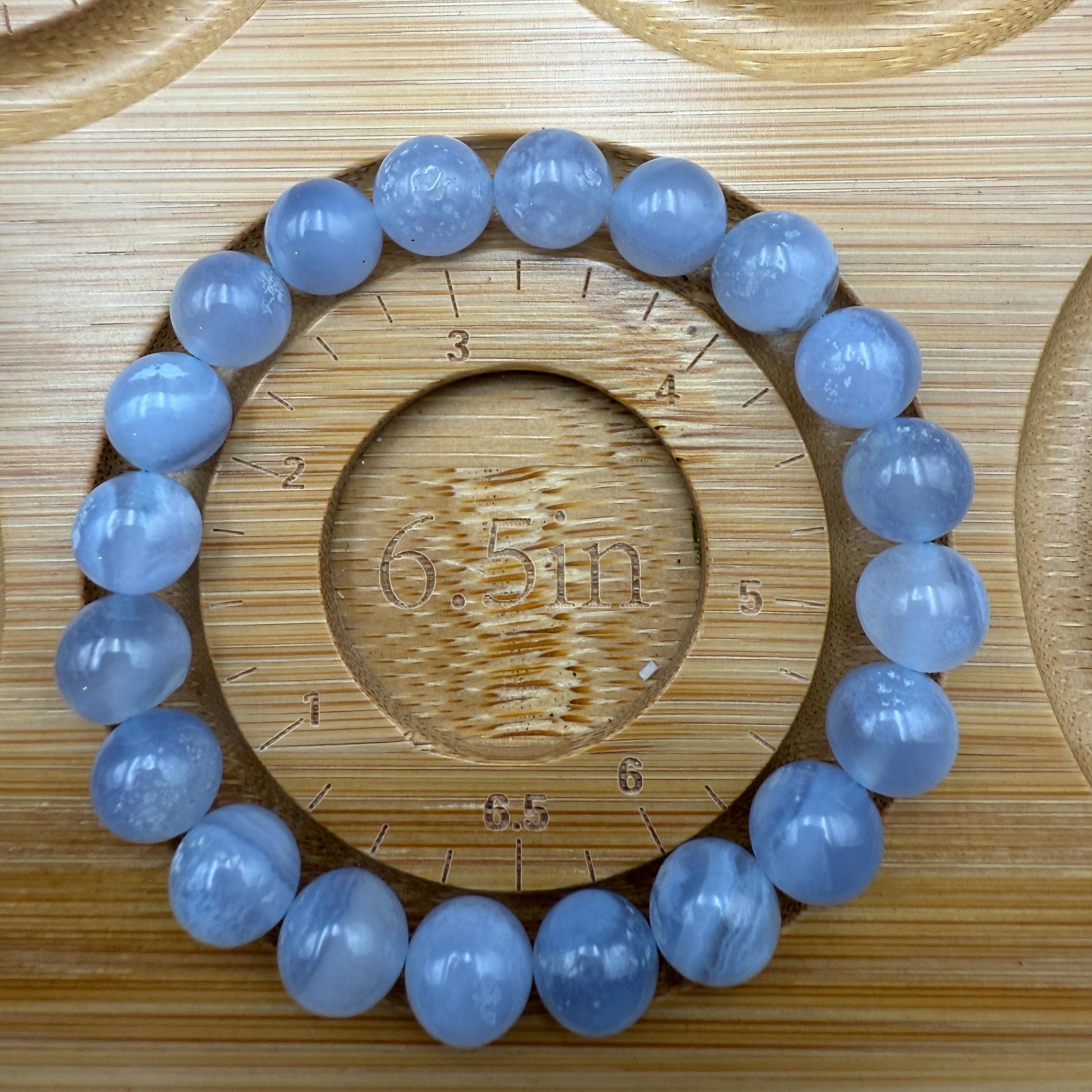 AAA Blue Lace Agate Bracelet - Calm Communication Stone, 10mm Beads