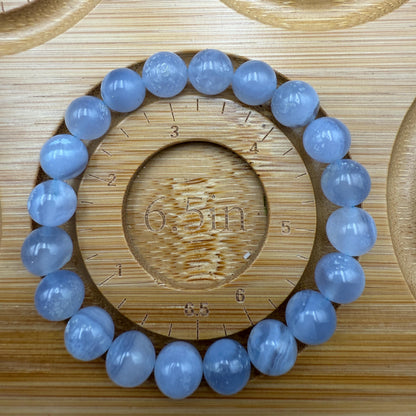 AAA Blue Lace Agate Bracelet - Calm Communication Stone, 10mm Beads