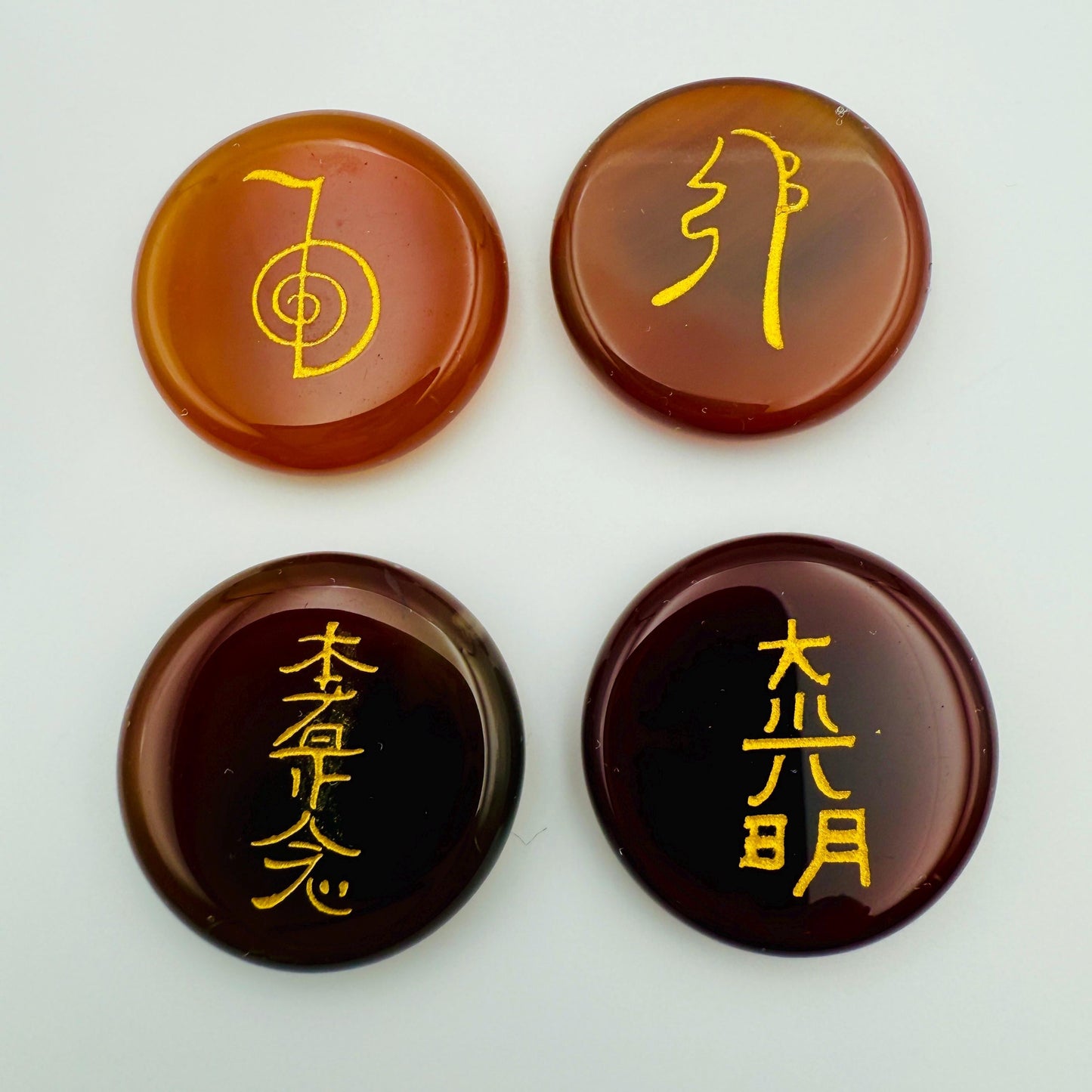 Carnelian Reiki Healing Stone Set: Hand Engraved Metaphysical Energy Healing Crystal | Shazu.com
