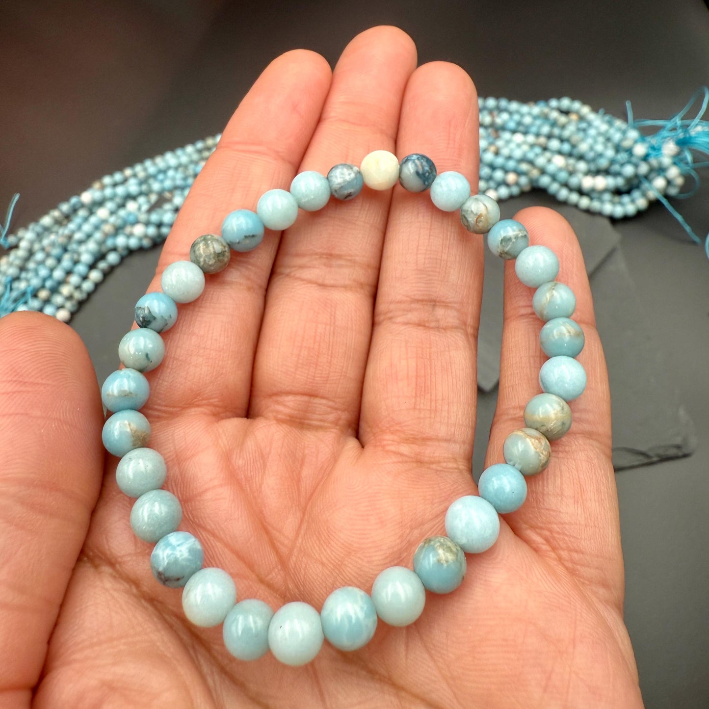 AAA Larimar Bracelet | Dominican Atlantis Stone, Handmade