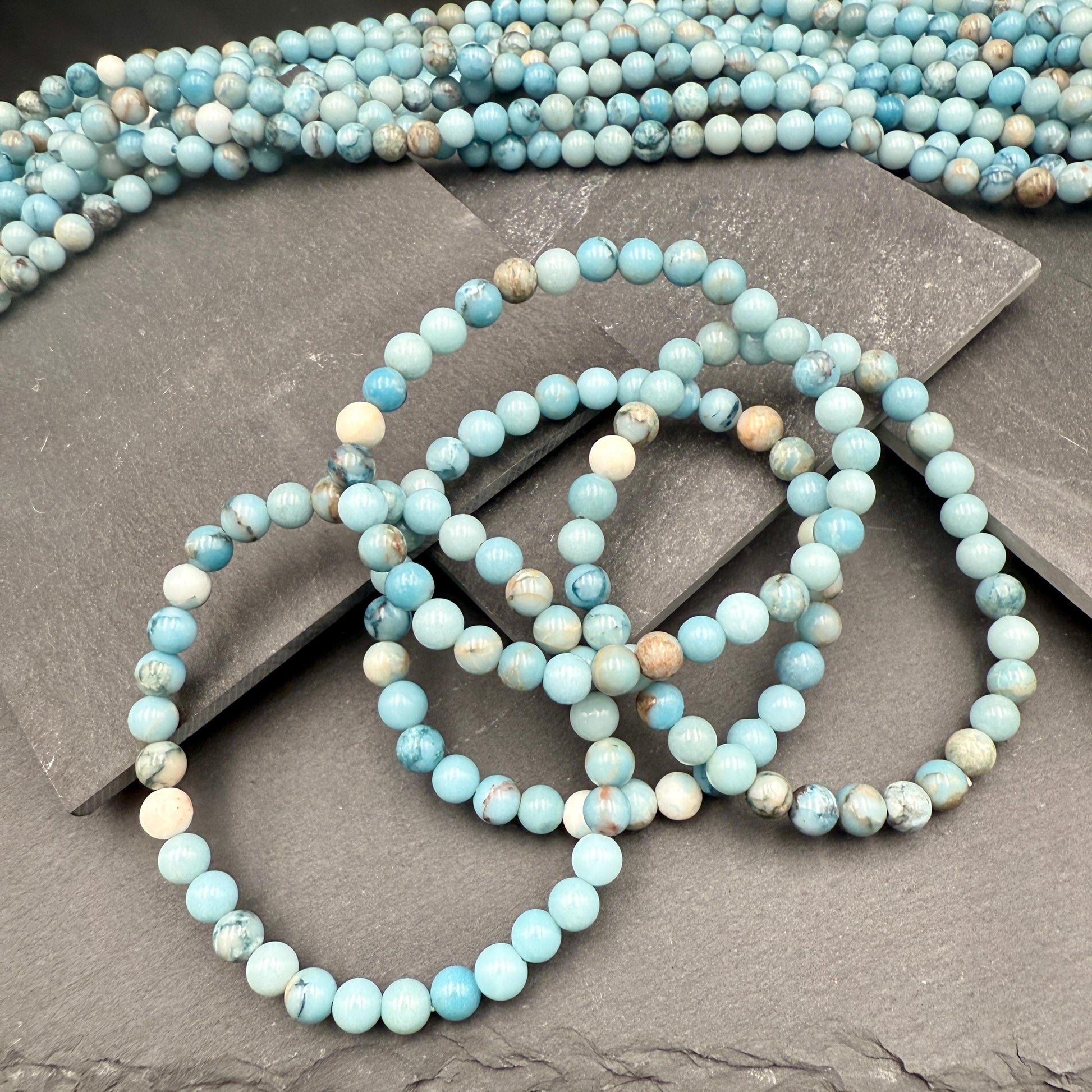 AAA Larimar Bracelet | Dominican Atlantis Stone, Handmade