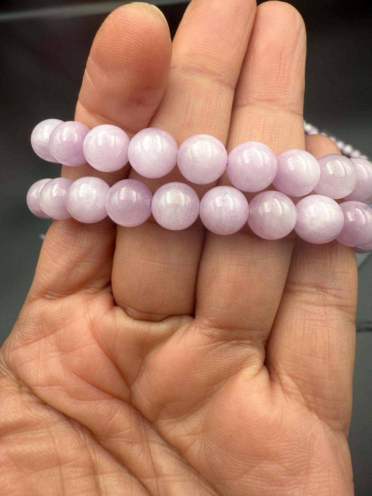 AAA Premium Kunzite Bracelet 8.6-8.8 mm Beads – Pink Spodumene for Love, Calm & Emotional Healing | Shazu.com