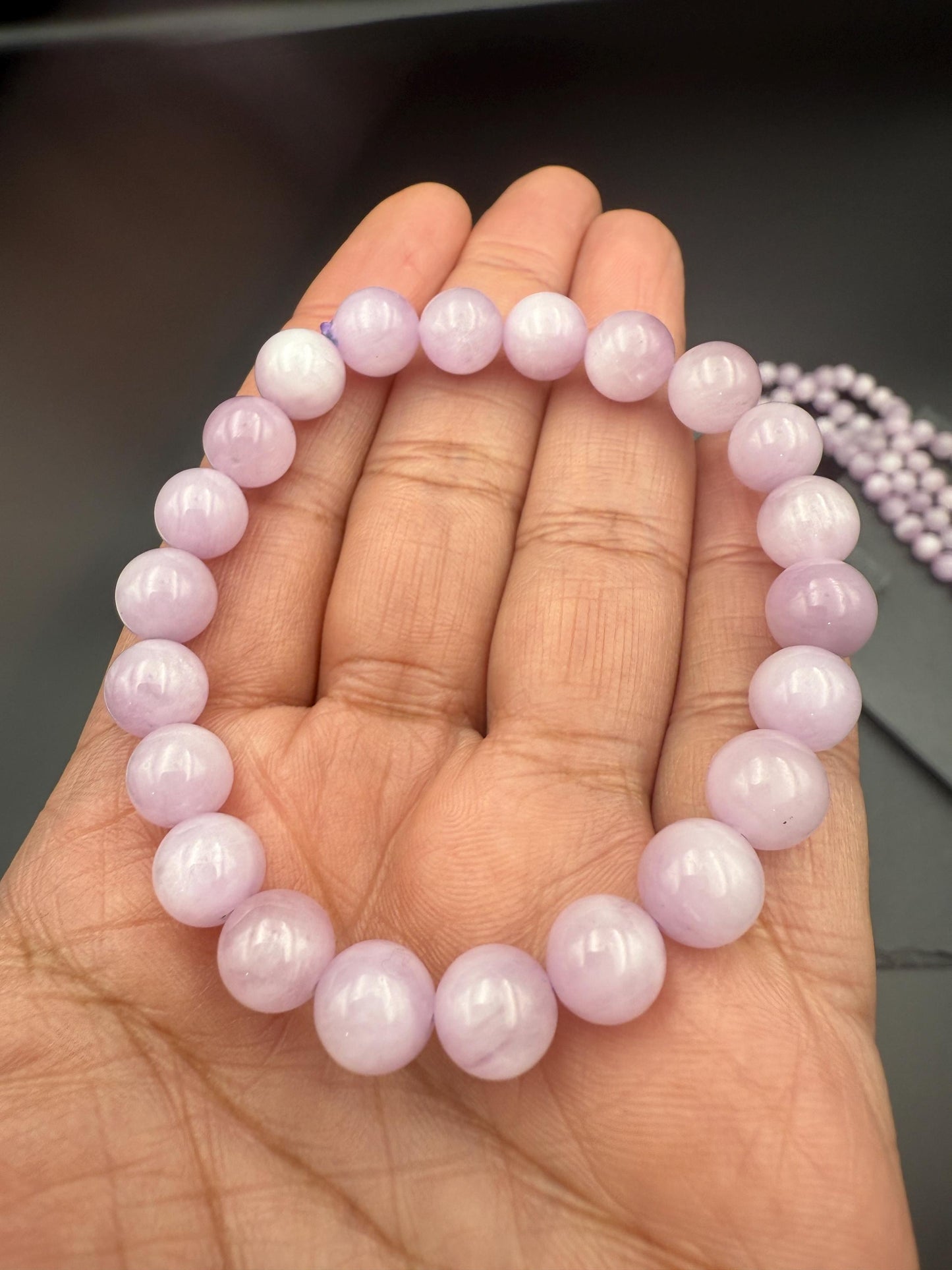 AAA Premium Kunzite Bracelet 8.6-8.8 mm Beads – Pink Spodumene for Love, Calm & Emotional Healing | Shazu.com