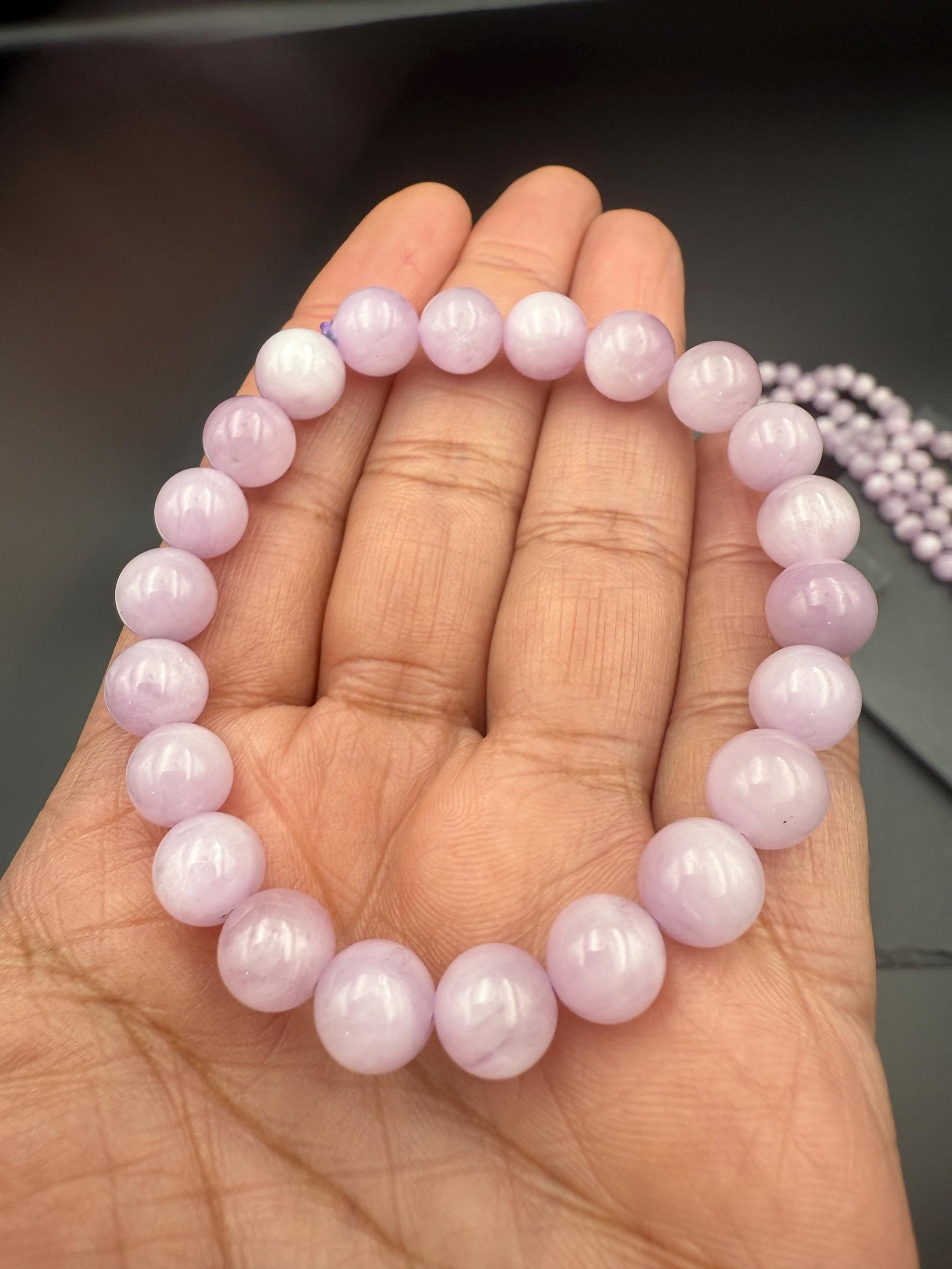 AAA Premium Kunzite Bracelet 8.6-8.8 mm Beads – Pink Spodumene for Love, Calm & Emotional Healing | Shazu.com