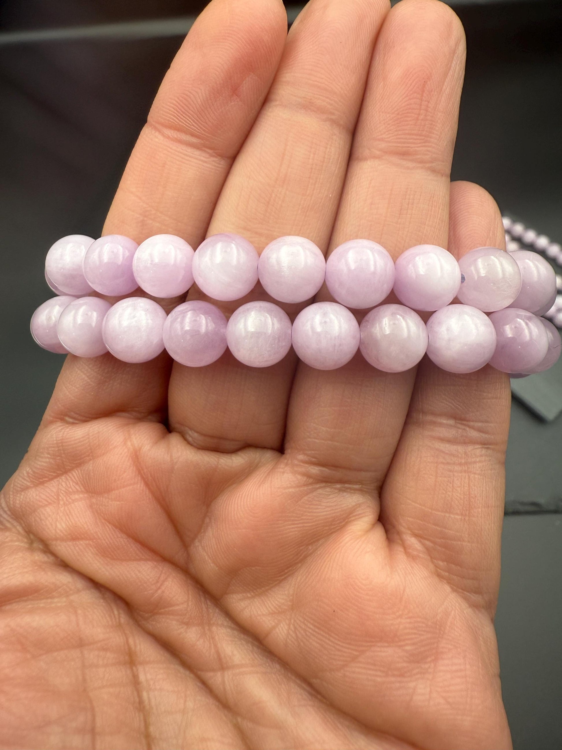 AAA Premium Kunzite Bracelet 8.6-8.8 mm Beads – Pink Spodumene for Love, Calm & Emotional Healing | Shazu.com