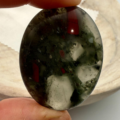 African Bloodstone Worry Stone – Grounding Palm Stone