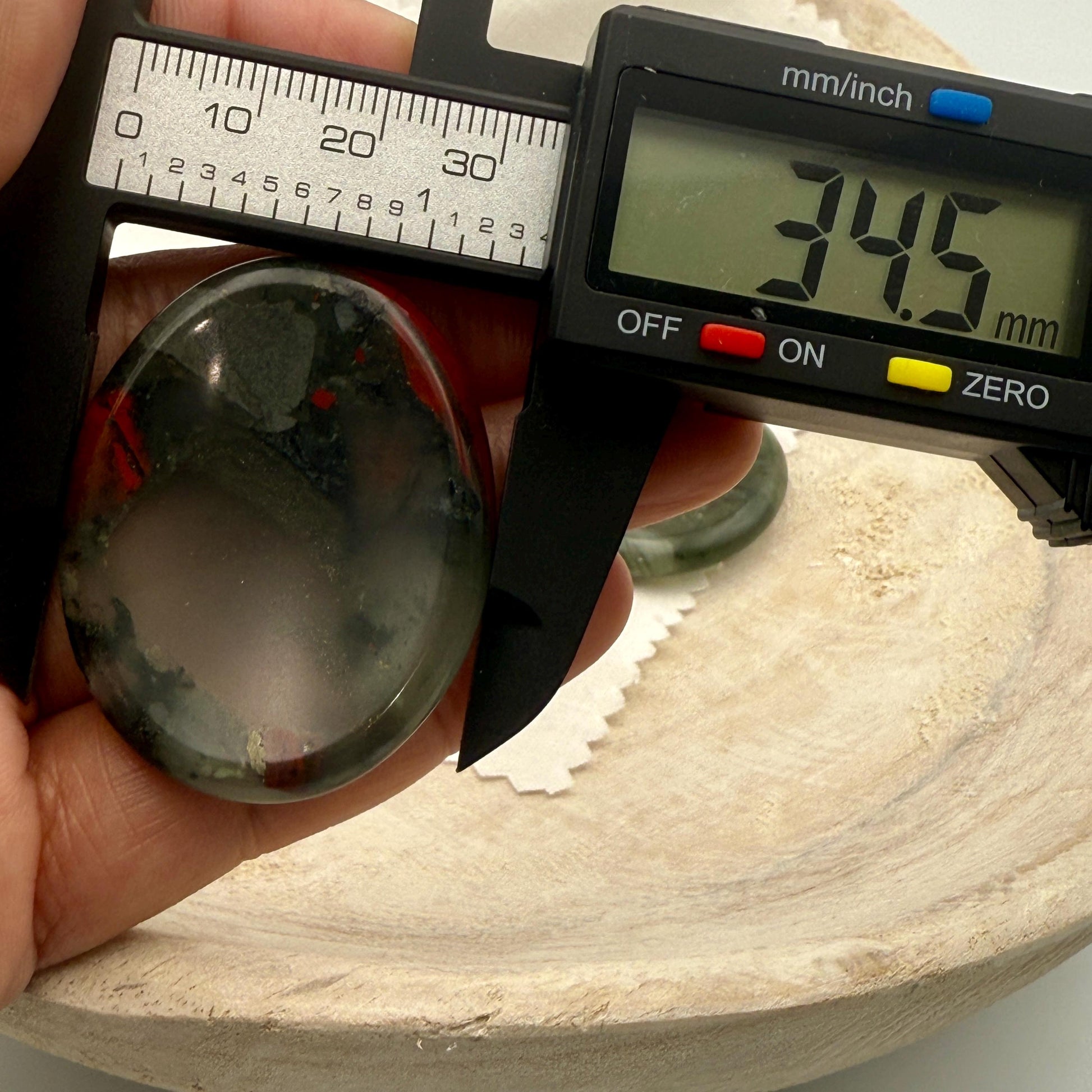 African Bloodstone Worry Stone – Grounding Palm Stone