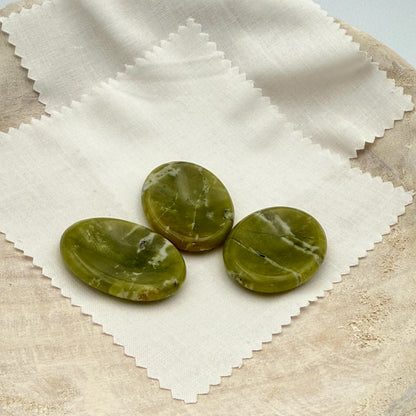 Chinese Jade Worry Stone – Metaphysical Palm Stone for Harmony