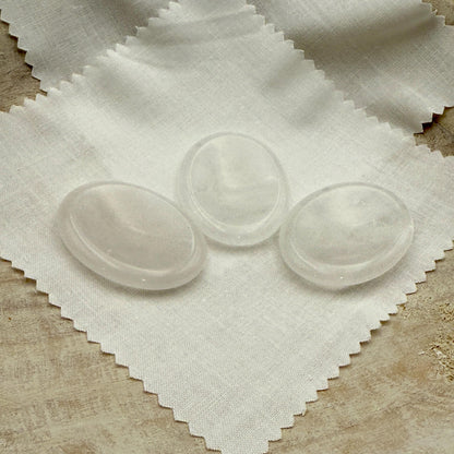 Himalayan Crystal Quartz Worry Stone – Palm Healing Stone