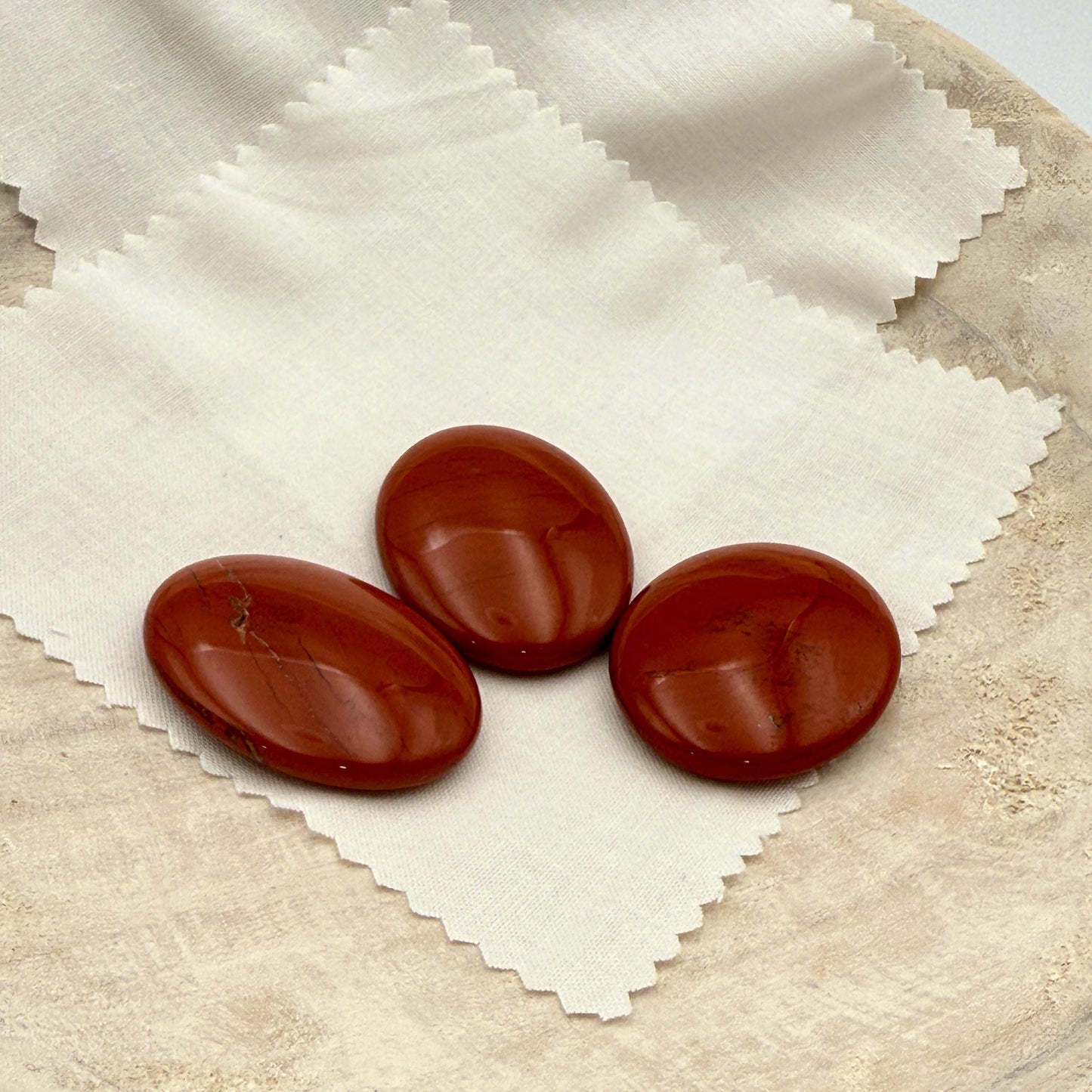 Red Jasper Worry Stone – Oval Palm Crystal, Grounding Energy