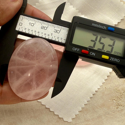 Rose Quartz Worry Stone – Heart Chakra Healing Palm Stone