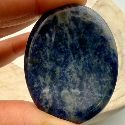 Sodalite Worry Stone – Oval Palm Crystal, Metaphysical Energy
