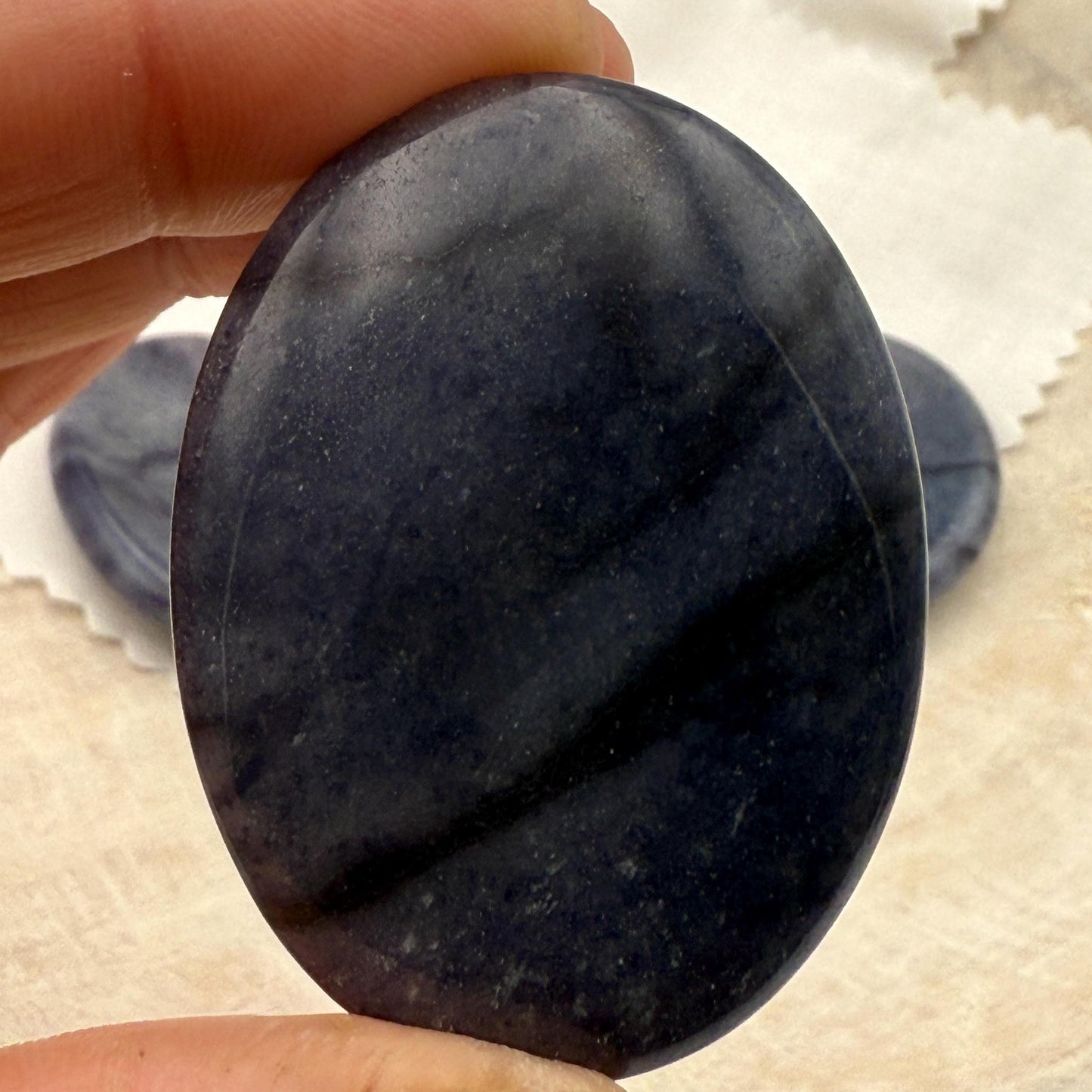 Blue Aventurine Worry Stone – Oval Palm Crystal for Calm & Confidence